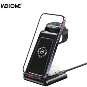 0097750 Ασύρματος Φορτιστής WK WP-U84 15W 3 σε 1 Μαύρο