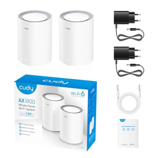 0098215 Mesh Cudy M3000 V2.0 Wi-Fi6 AX3000 White (2-Pack)