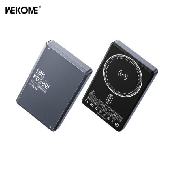 0098312 Power Bank 10000mAh PD 20W WK WP-79 1 Θέσης, με Ασύρματη Φόρτιση Magnetic Γκρι