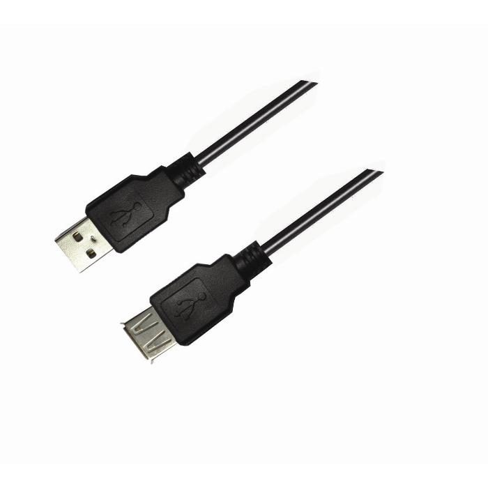 0099541 Καλώδιο USB 2.0 M/F Aculine USB-003 5m Μαύρο