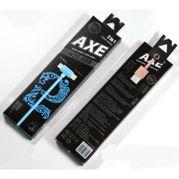 0099795 Καλώδιο Φόρτισης WK 2 σε 1 AXE Ρόζ 1m