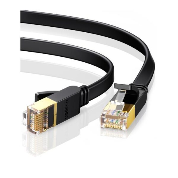 0100583 Καλώδιο Δικτύου U/FTP CAT7 UGREEN NW106 11262 3m Flat Pure Cooper Μαύρο