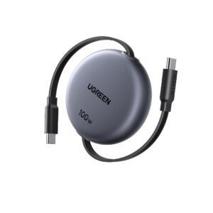 Καλώδιο Φόρτισης UGREEN L531 65905 USB-C σε USB-C PD 100W, Επαναφερόμενο 1m