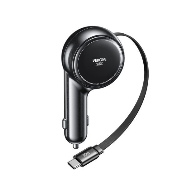 0284811 Φορτιστής Αυτοκινήτου 60W WK WP-C50 1 Θέσης, με καλώδιο USB-C 30W Μαύρο