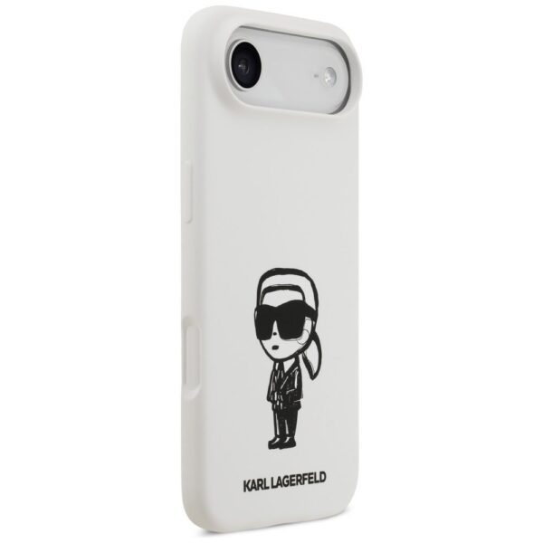 KARL LAGERFELD case for IPHONE 17 Air compatible with MagSafe KLHMP17MSKIGROH (Silicone W/ KL Sketch & Logo) white