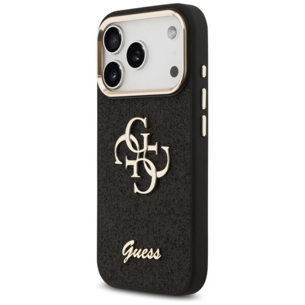 GUESS case for IPHONE 17 Pro GUHCP17LHG4SGCK (Fixed Glitter Big 4G Metal Frame) black