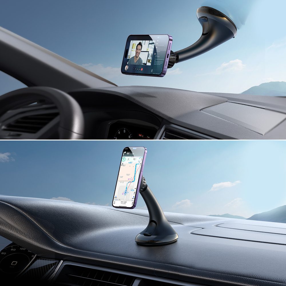 Joyroom JR-ZS356 universal magnetic car holder for a phone on the cockpit/window - blackeng
