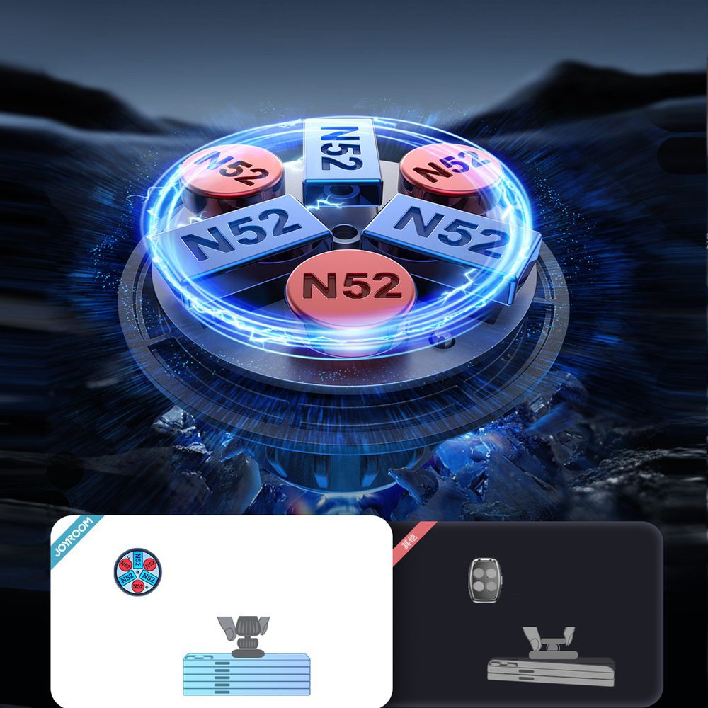 Joyroom JR-ZS356 universal magnetic car holder for a phone on the cockpit/window - blackeng