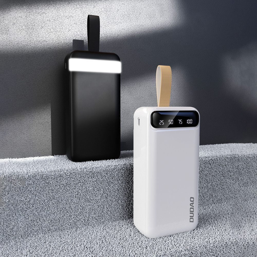 Dudao K8S+ Powerbank 10W 30000mAh 2x USB-A with LED light - whiteeng