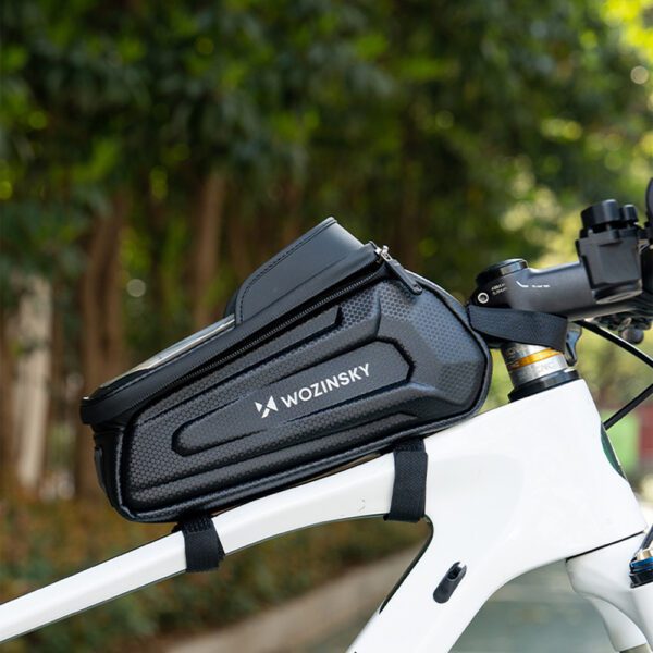 Wozinsky bicycle bag for the frame, armored, with a phone pocket, 1.7 l - blackeng