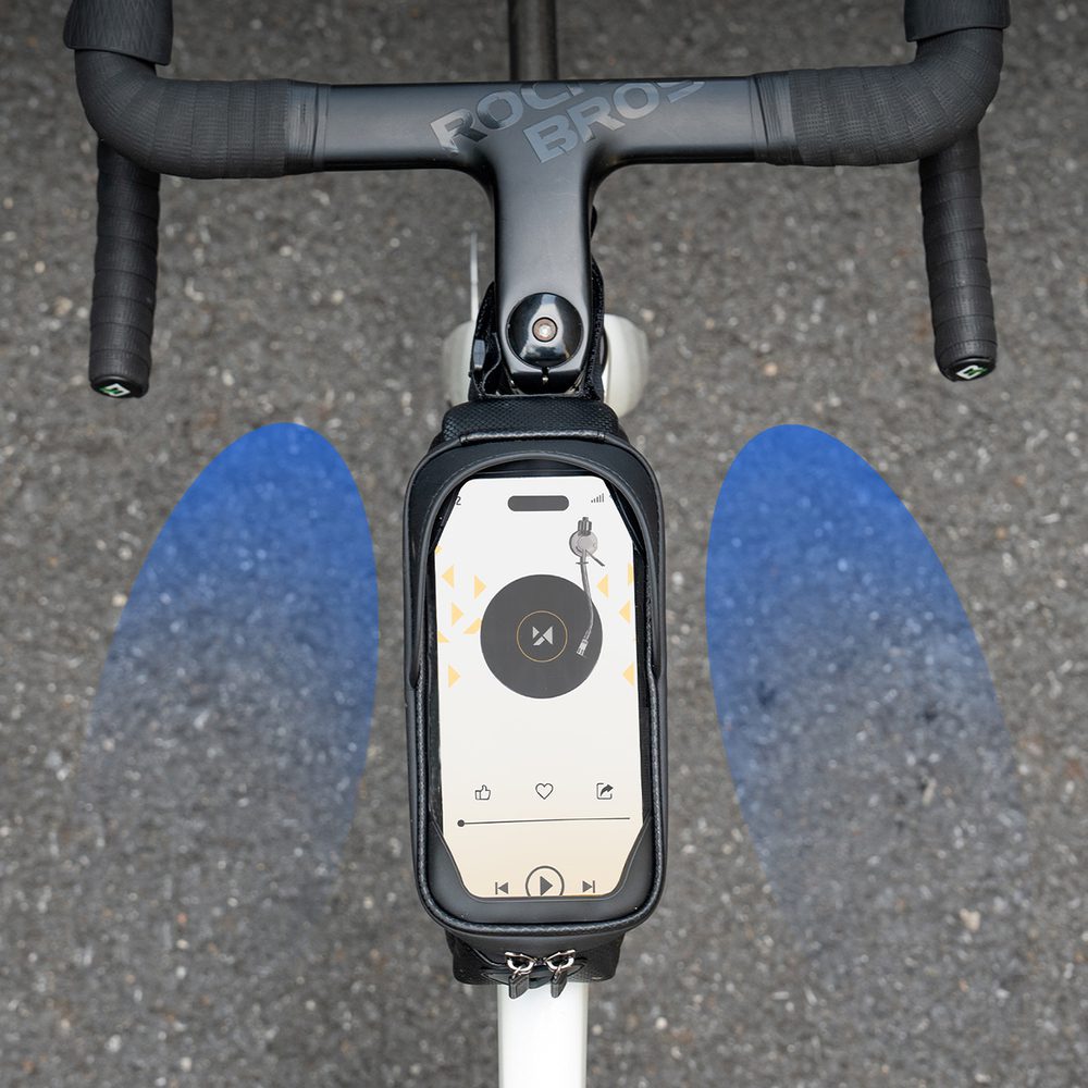 Wozinsky bicycle bag for the frame, armored, with a phone pocket, 1.7 l - blackeng