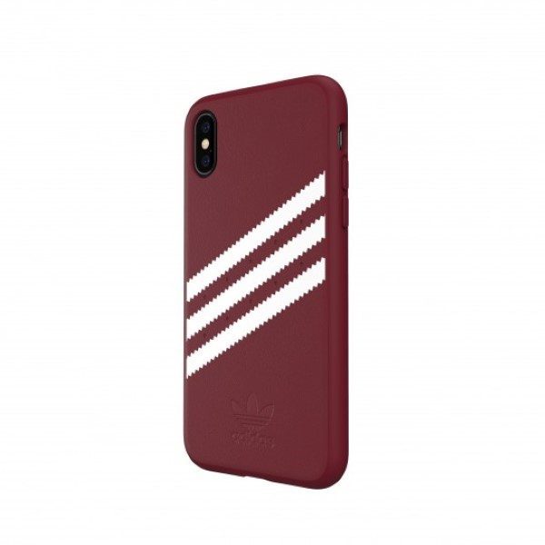 Adidas OR Molded PU Suede case for iPhone X / XS - burgundyeng