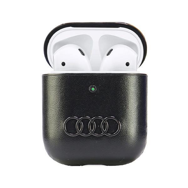 Audi Leather Big Logo Case for AirPods 1 / 2 - Blackeng