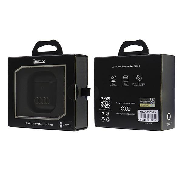 Audi Leather Big Logo Case for AirPods 1 / 2 - Blackeng