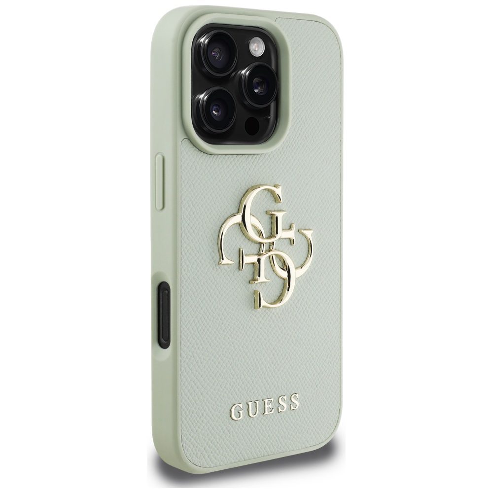 Guess Grained Big 4G Logo Small Classic Logo case for iPhone 16 Pro - greeneng