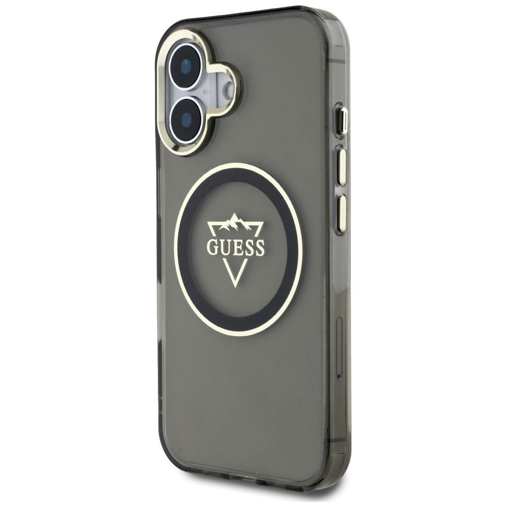 Guess IML Metal Mountain Logo MagSafe case for iPhone 16 - blackeng