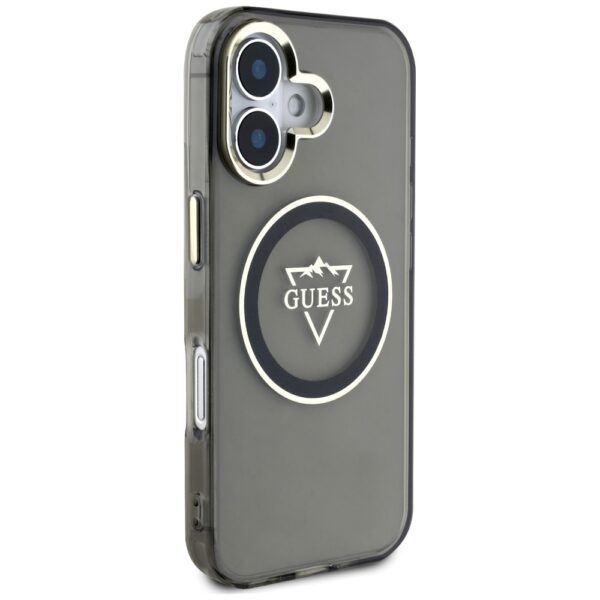 Guess IML Metal Mountain Logo MagSafe case for iPhone 16 - blackeng