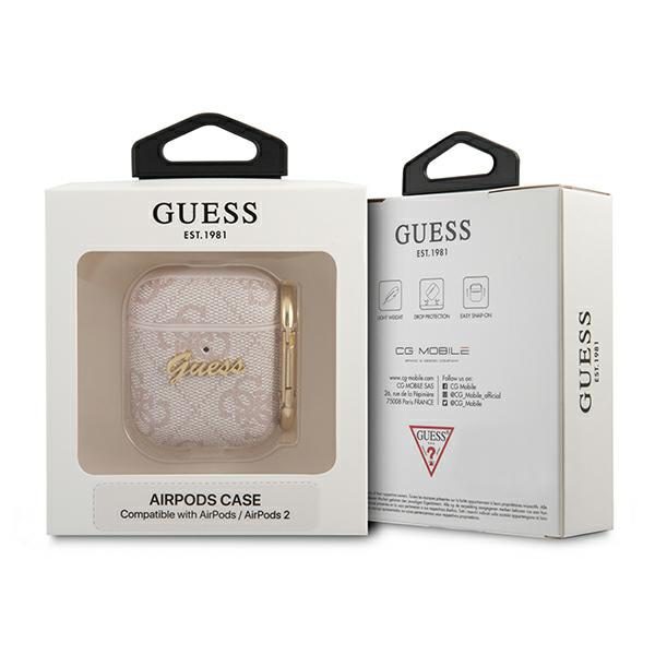 Guess 4G Script Metal Collection Case for AirPods 1 / 2 - Pinkeng