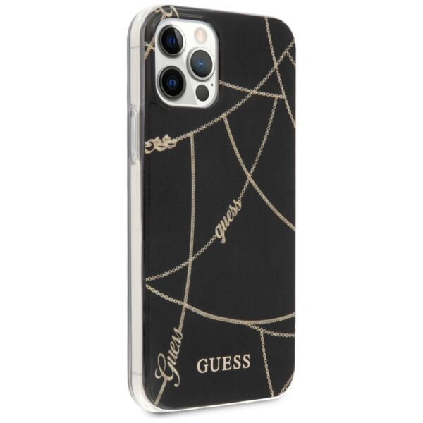 Guess Gold Chain Collection iPhone 12 Pro Max 6.7" Case - Blackeng