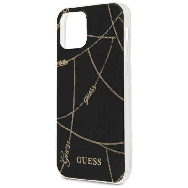 Guess Gold Chain Collection iPhone 12 Pro Max 6.7" Case - Blackeng