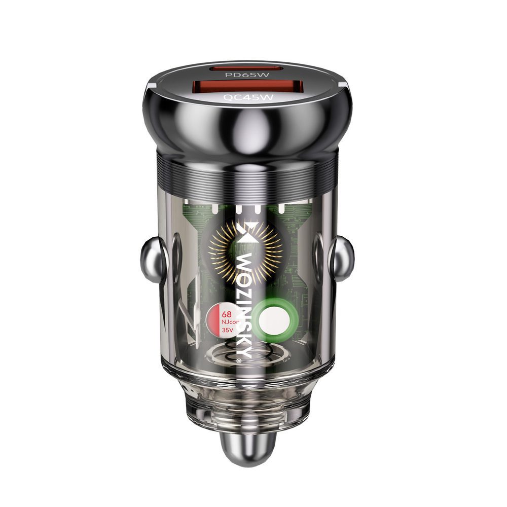 194818_9 Wozinsky 65W Car Charger USB-C PD 65W / USB-A 45W QC 3.0 - Blackeng