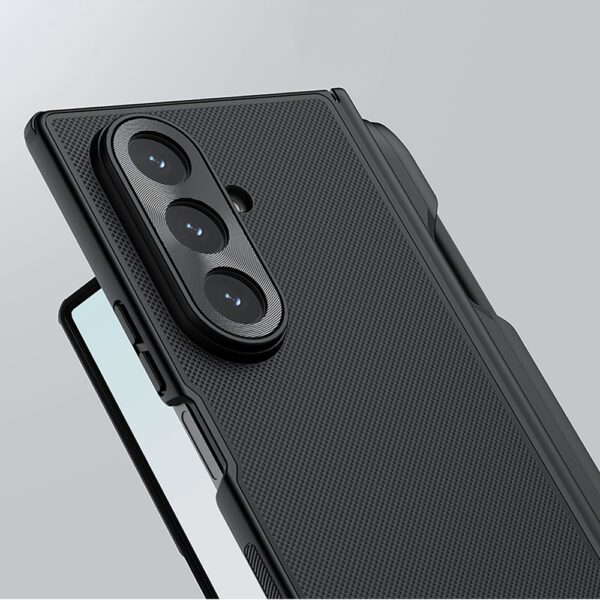 Etui Nillkin Super Frosted Shield Fold Magnetic na Samsung Galaxy Z Fold 7 kompatybilne z MagSafe z miejscem na S Pen - czarnepol