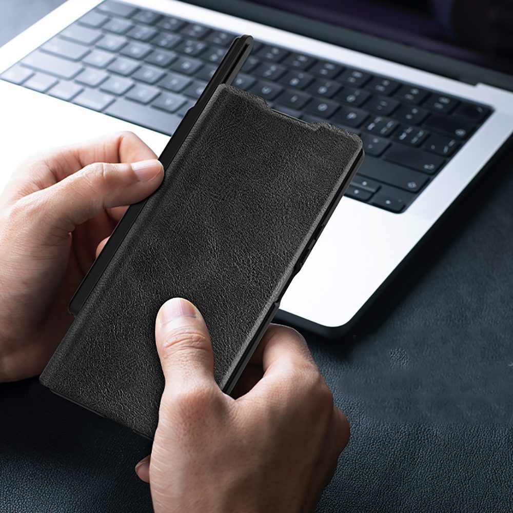 Etui Nillkin Qin Pro na Samsung Galaxy Z Fold 7 z miejscem na S Pen - czarnepol