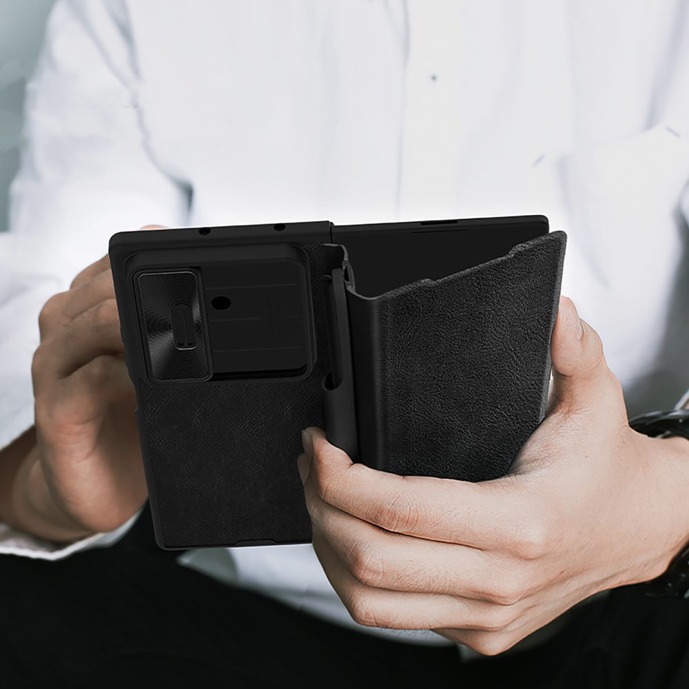 Etui Nillkin Qin Pro na Samsung Galaxy Z Fold 7 z miejscem na S Pen - czarnepol