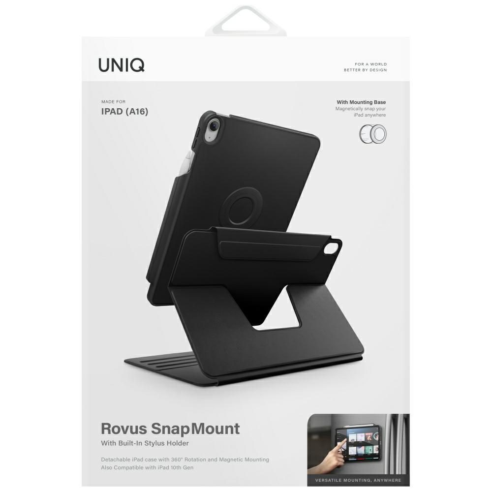 195801_10 Uniq Rovus Snapmount Magnetic 360 Rotating Detachable case for iPad 11" 2025 / iPad 10.9" 2022 (10th gen.) - blackeng