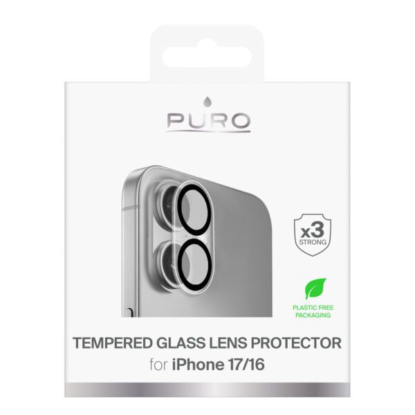 196144_2 Puro Camera Standard Tempered Glass for iPhone 17 / iPhone 16 for Camera Island and Lenseseng