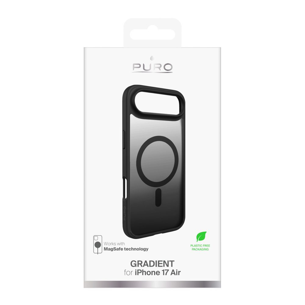 Puro Gradient TPU Case Compatible with MagSafe for iPhone 17 Air - Blackeng