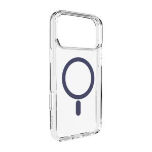 Puro Lite Mag TPU+PC Case Compatible with MagSafe for iPhone 17 Pro Max - Transparent with Blue Ringeng