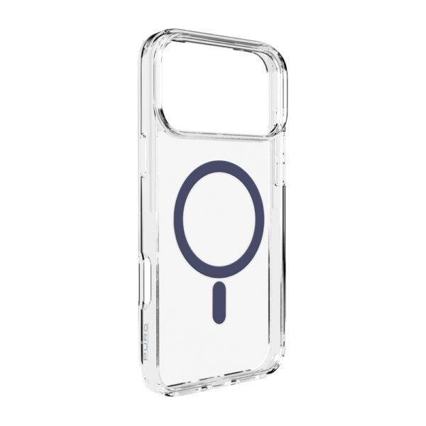 Puro Lite Mag TPU+PC Case Compatible with MagSafe for iPhone 17 Pro Max - Transparent with Blue Ringeng