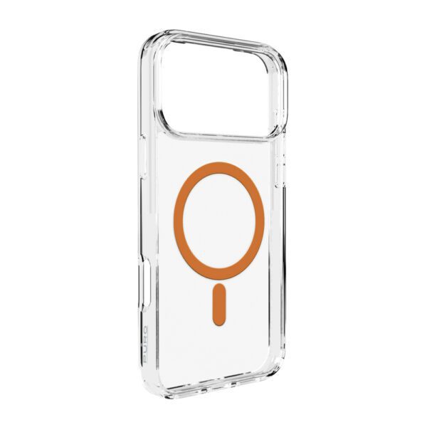 Puro Lite Mag TPU+PC Case Compatible with MagSafe for iPhone 17 Pro Max - Transparent with Orange Ringeng