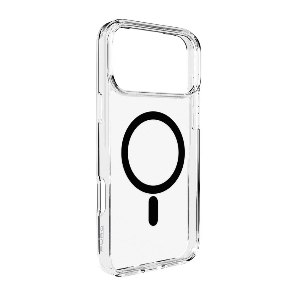 Puro Lite Mag TPU+PC Case Compatible with MagSafe for iPhone 17 Pro - Transparent with Black Ringeng