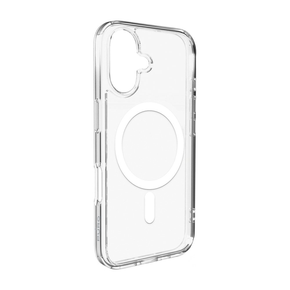 Puro Lite Mag TPU+PC Case Compatible with MagSafe for iPhone 17 - Transparent with White Ringeng