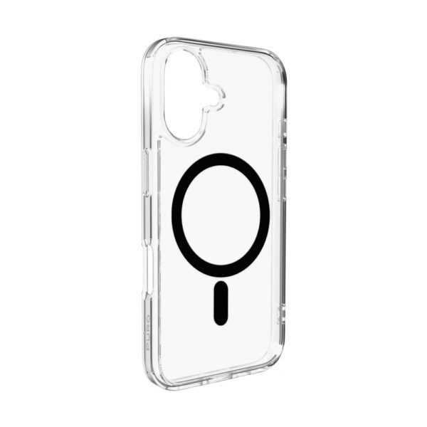 Puro Lite Mag TPU+PC Case Compatible with MagSafe for iPhone 17 - Transparent with Black Ringeng