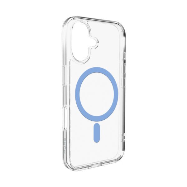 Puro Lite Mag TPU+PC Case Compatible with MagSafe for iPhone 17 - Transparent with Blue Ringeng