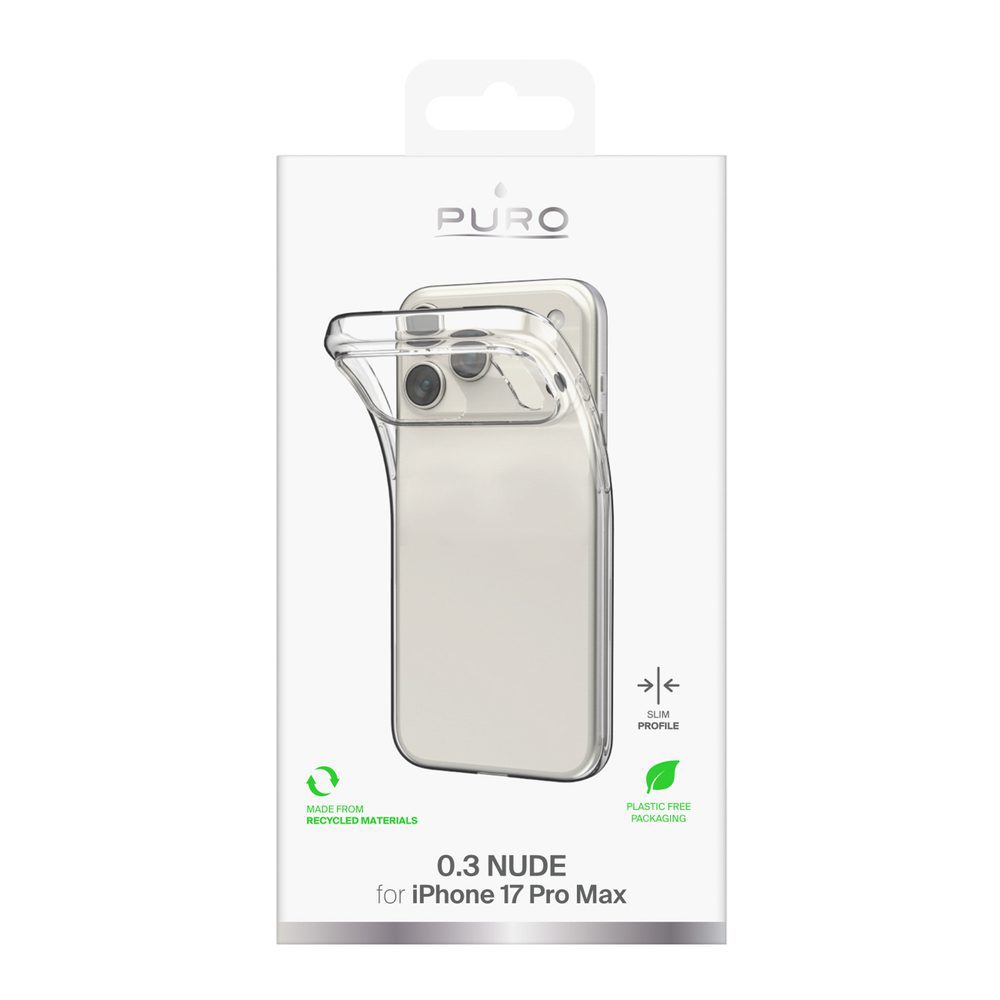 Puro 0.3 Nude Ultra-Slim TPU Case for iPhone 17 Pro Max - Transparenteng