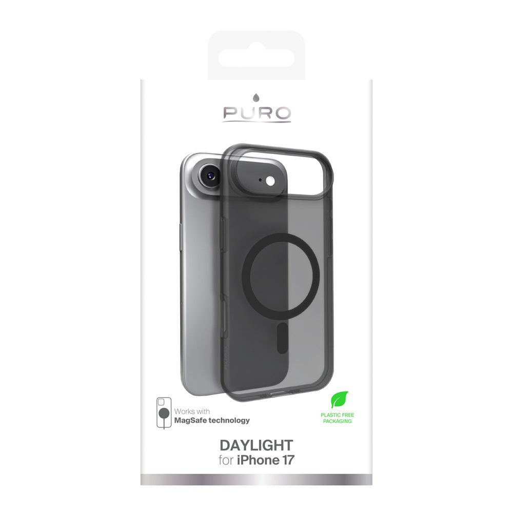 196213_2 Puro Daylight Magsafe Compatible Silicone Case for iPhone 17 Air - Translucent Blackeng