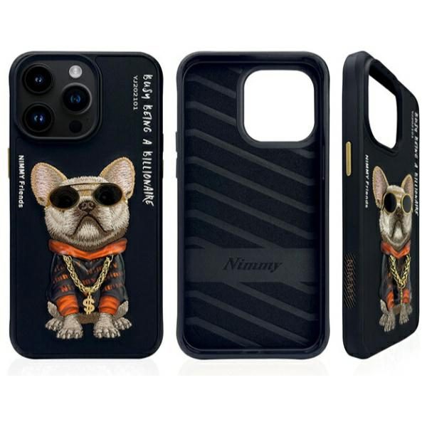 Nimmy Glasses Cool Dog Case for iPhone 15 Pro - Blackeng