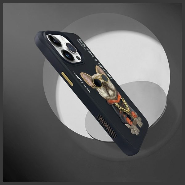 Nimmy Glasses Cool Dog Case for iPhone 15 Pro - Blackeng