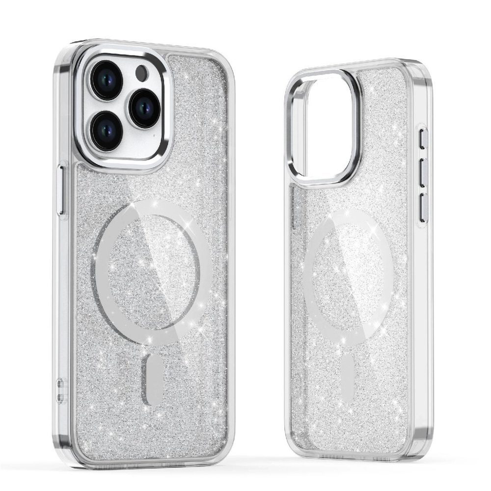 197438_1 Glitter Case MagSafe Compatible for iPhone 17 - Semi-Transparenteng