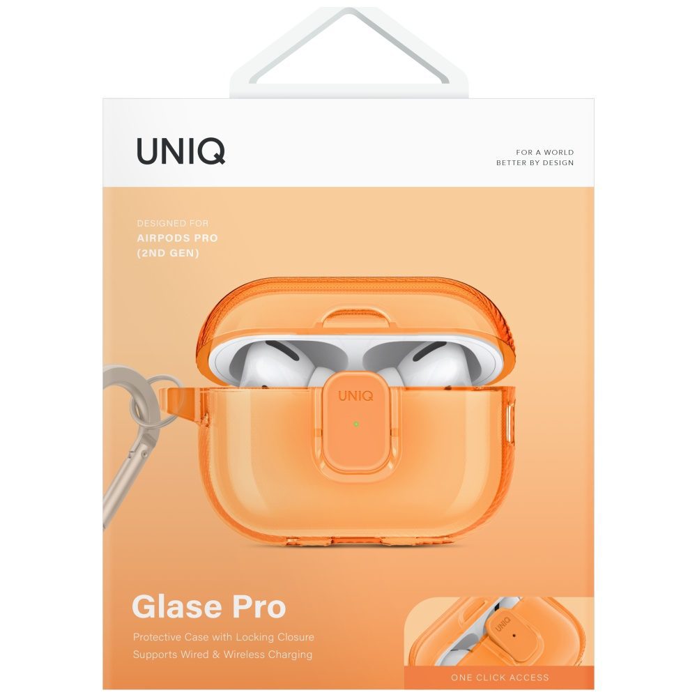 Uniq Glase Pro Case for AirPods Pro 2 - Orangeeng