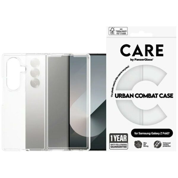 CARE by PanzerGlass Flagship Urban Combat Case for Samsung Galaxy Z Fold 7 - Transparenteng