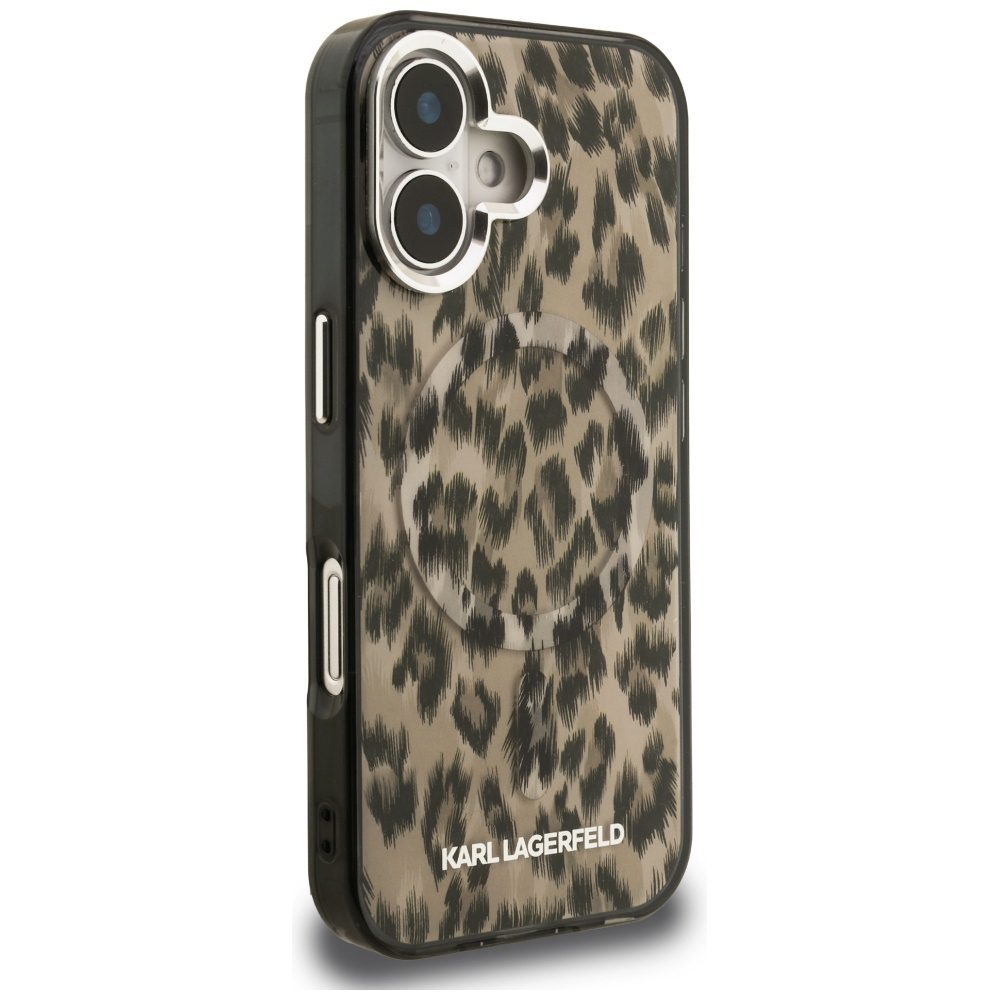 199180_4 Karl Lagerfeld IML Leopard Pattern MagSafe Case for iPhone 16 - Browneng