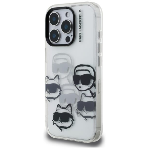 Karl Lagerfeld IML Multi K&C Head Pattern Case for iPhone 16 Pro Max - Transparenteng