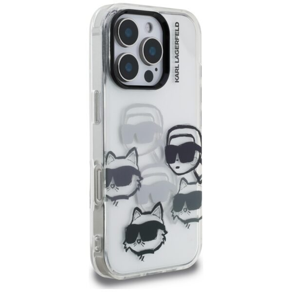 Karl Lagerfeld IML Multi K&C Head Pattern Case for iPhone 16 Pro Max - Transparenteng