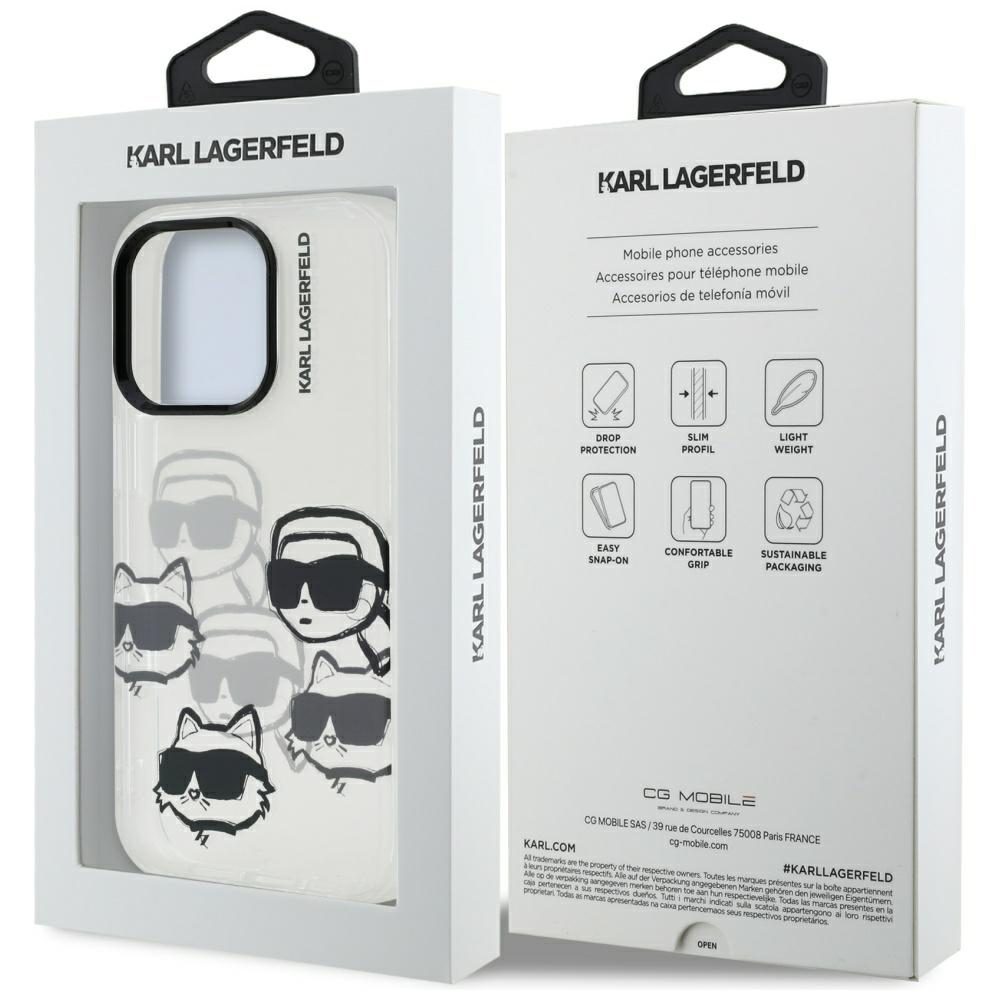 Karl Lagerfeld IML Multi K&C Head Pattern Case for iPhone 16 Pro Max - Transparenteng