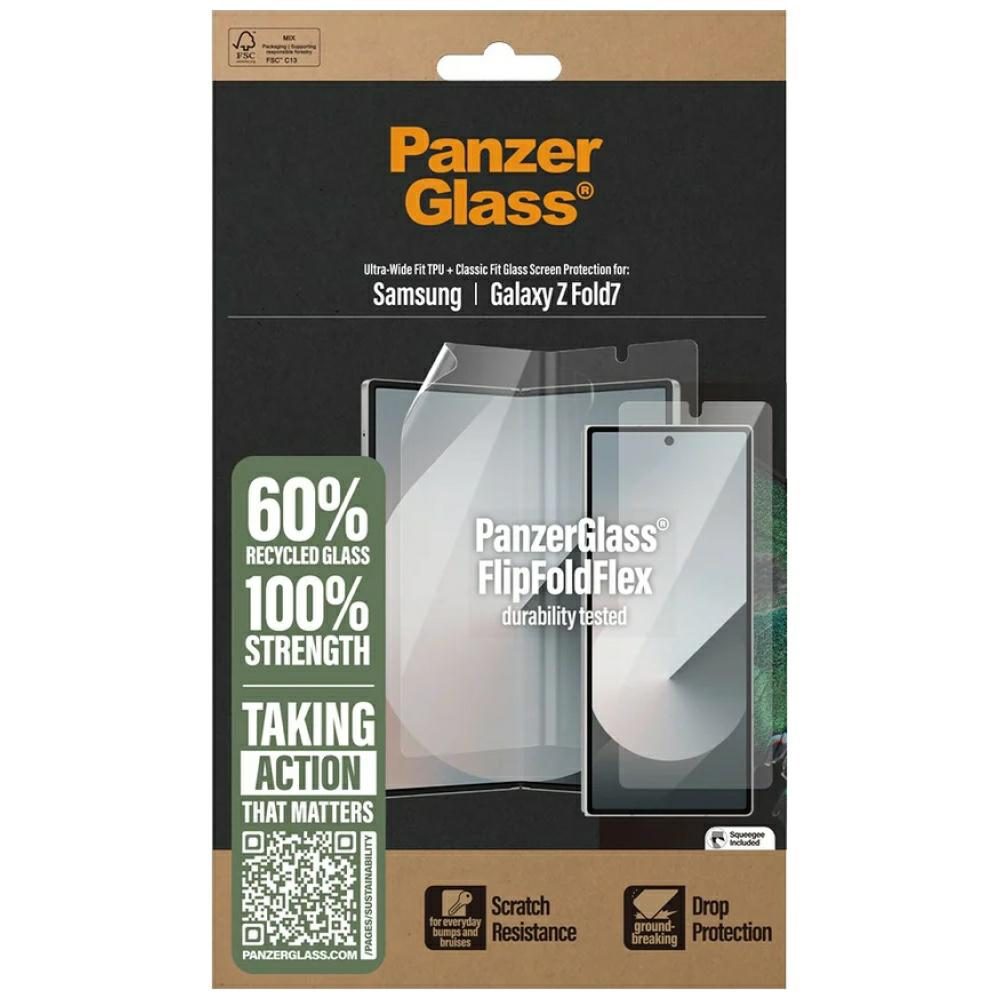 PanzerGlass FlipFoldFlex 2-in-1 Protective Set Classic Fit Glass + Ultra-Wide Fit TPU Film for Samsung Galaxy Fold7eng